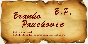 Branko Paučković vizit kartica